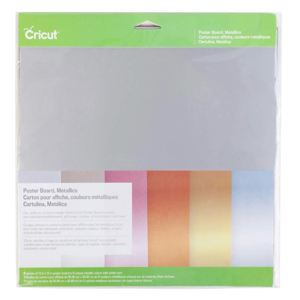CRICUT 12"x12" Designer Metallic 6 Sheets Poster Board
